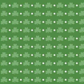 shamrocks and dots on green LG - st patricks day collection