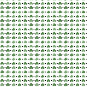shamrocks and dots on white - st patricks day collection