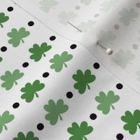 shamrocks and dots on white LG - st patricks day collection