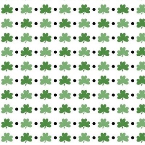 shamrocks and dots on white LG - st patricks day collection