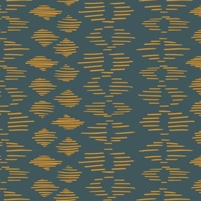 Sketchy Ikat Blue Gold