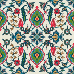 Transitional chintz Turkish floral print