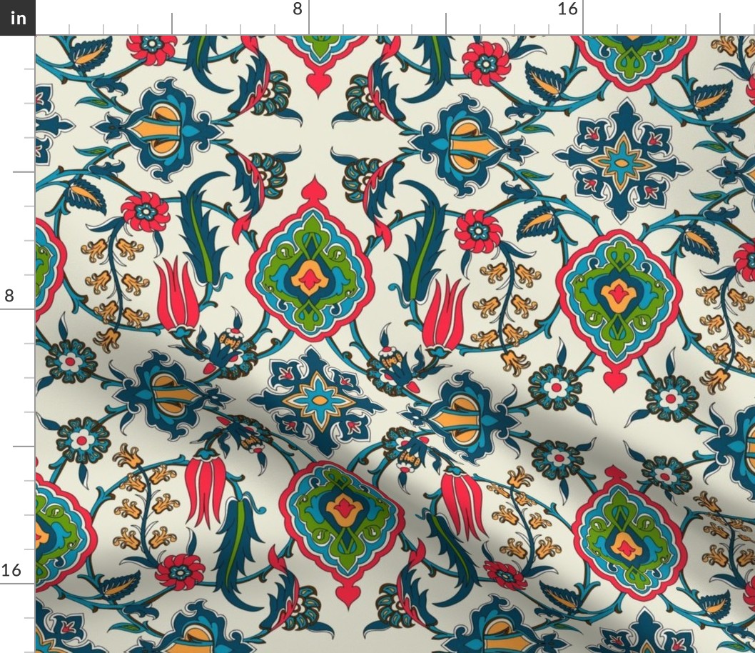 Transitional chintz Turkish floral print