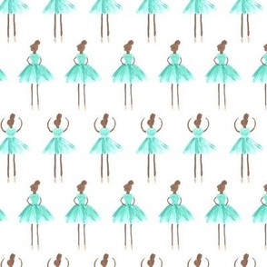  Dark Skin Ballerina  Print in Seafoam Green, 35