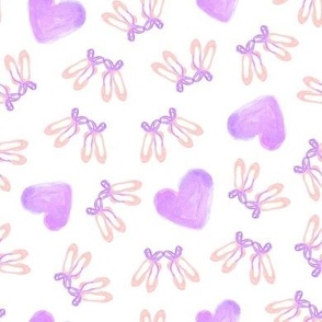  Ballet Slippers and Watercolor Hearts in Lavender ,65