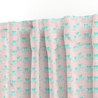  Ballet Slippers on Gingham - Seafoam Green and Blush ,65