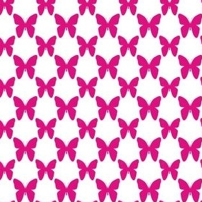 Butterfly Print in Hot Pink , Mini,  10