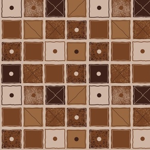 Mid Century Brown Grid