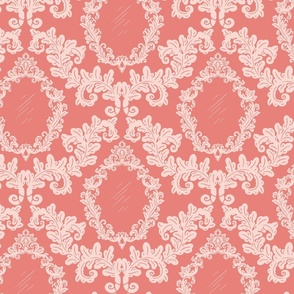 The Mirror Damask - Pink - Large Scale