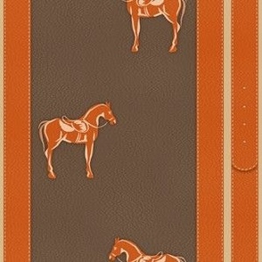 Leather Straps and Horses, 8 inch x 8 inch repeat scale