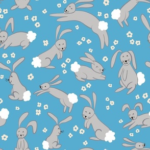 Year of the rabbit on blue