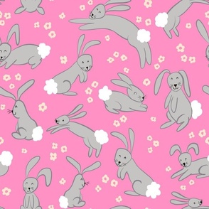 Year of the rabbit on pink