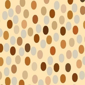 Brown ovals with peach background