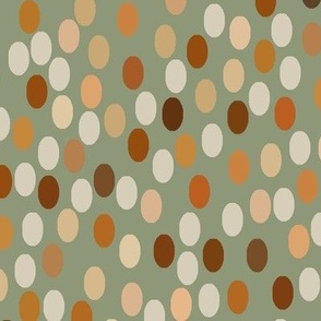 Brown ovals with artichoke background