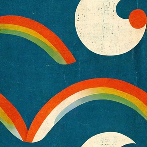 Light and Prompt Lab Mid Century Rainbows Here and There with Moon