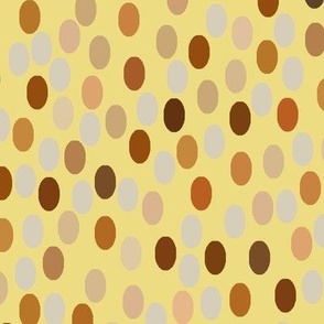 Brown ovals with flax background