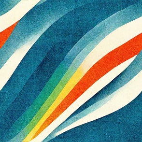Light and Prompt Lab Mid Century Rainbows Diagonal Rainbow Stripes