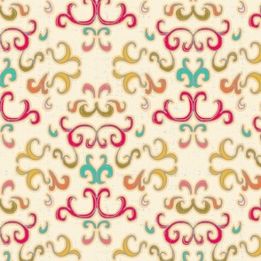 cozy curls damask multi color