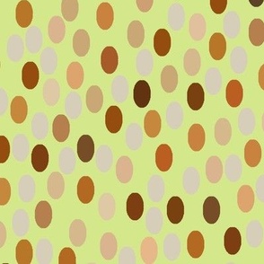 Brown ovals with honeydew background