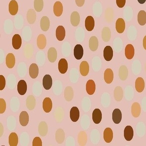 Brown ovals with blush background