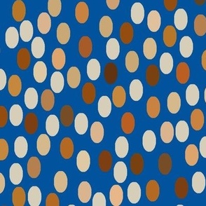 Brown ovals with cobalt background