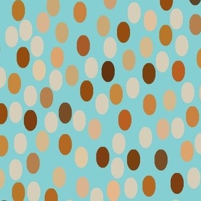 Brown ovals with pool background
