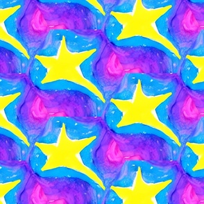 Watercolor Wonky Starry Night