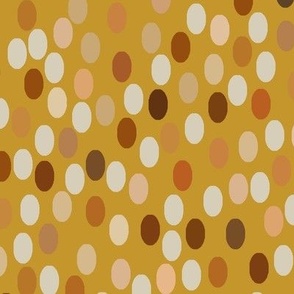 Brown ovals with mustard background