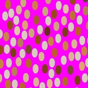 Brown ovals with fuchsia background