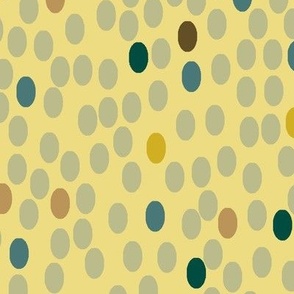 Sand ovals with flax background