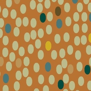 Sand ovals with copper background