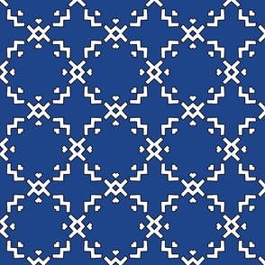 Dark Blue and White Abstract Geometric