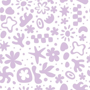 cute lilac, abstract, henri matisse, corals and seashells, baby girl, baby boy, purple