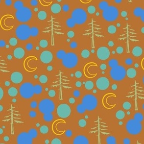 Forest trees with copper background