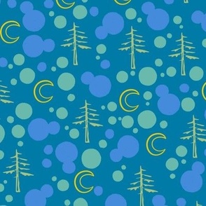 Forest trees with cerulean background