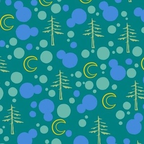 Forest trees with teal background