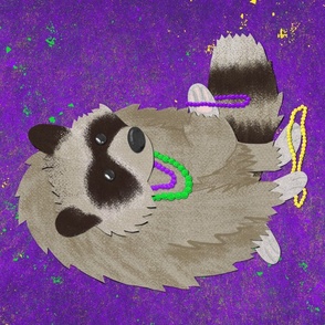 Mardi Gras Raccoon Tea Towel