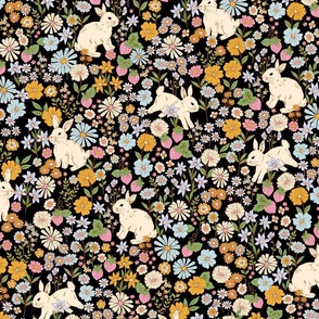 Year of the rabbit - A bunnies garden of dreams (Black)