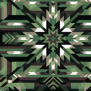 Homecoming Native American Camo Green Hunter Blanket Pattern