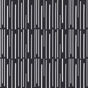 Horizontal Rows - Vertical Straw Lines - Black and white
