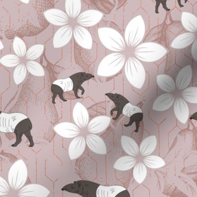 Belize Morning glory Tapir floral or tapirs and pears