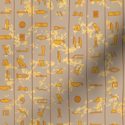 Hieroglyphs on Egyptian mummy walls