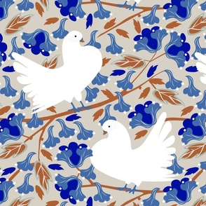 Elegant pigeon floral beige