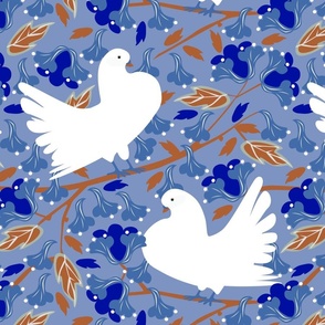 Elegant pigeon floral mid blue