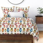 colorful paisley owls