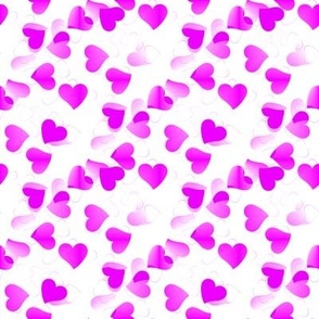 HOT PINK HEARTS ON WHITE-SMALL