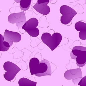 PURPLE HEARTS ON LILAC-SMALL