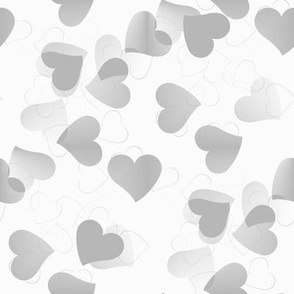 Love Heart Print, Light Grey on White – Bold & Noble