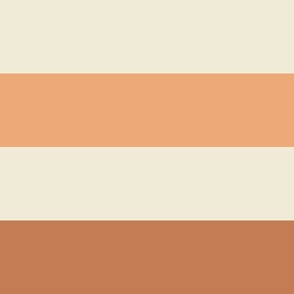 Horizontal 6inch Stripes - Apricot + Sweetcorn + Caramel