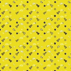 Gay Hanky Paisley Pattern - Lemon